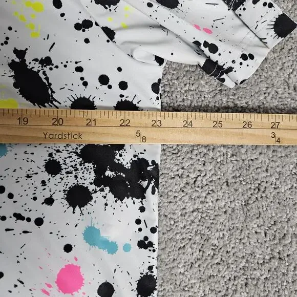 Sunday Swagger Shirt Men's Large White Golf Polo Paint Splatter AOP Performance - Picture 6 of 7